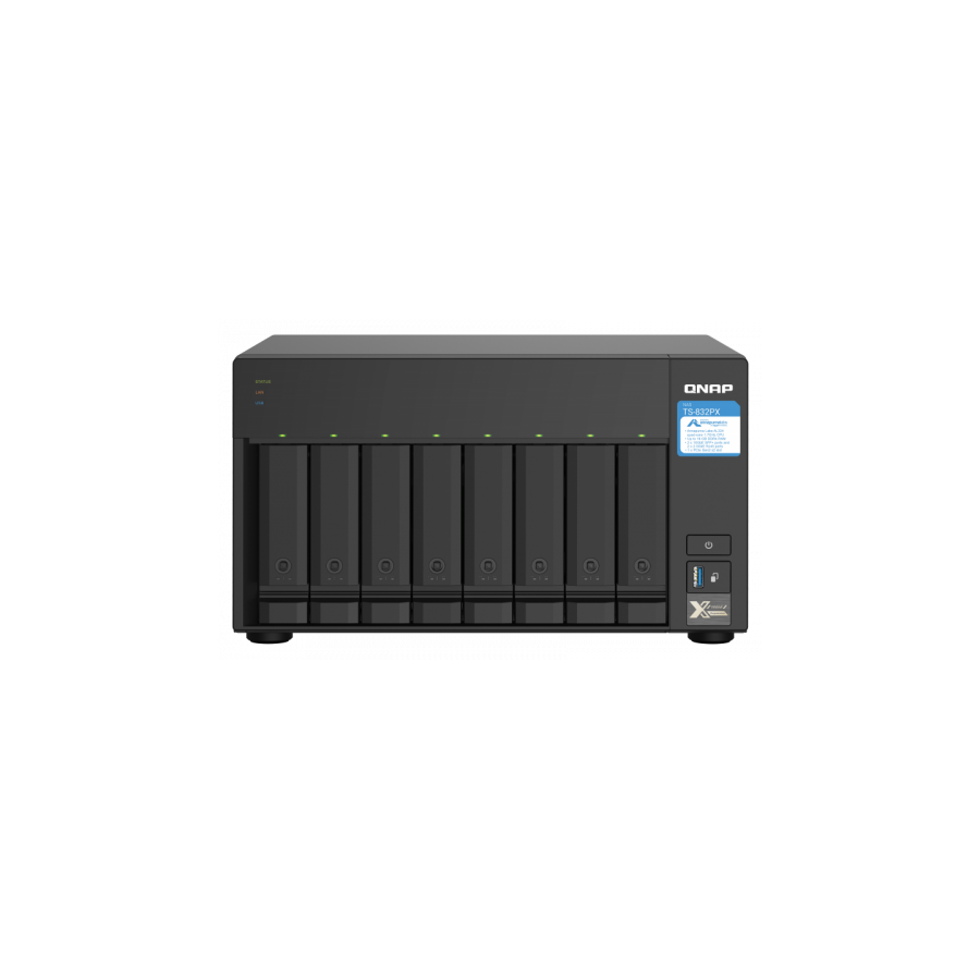 8264-QNAP TS-832PX NAS Torre Ethernet Aluminio, Negro AL324 8264-QNAP TS-832PX NAS Torre Ethernet Aluminio, Negro AL324
