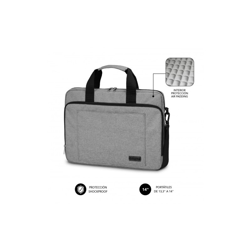 8321-SUBBLIM Maletin Ordenador Air Padding Laptop bag 13,3-14" Grey