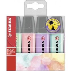 839-ESTUCHE 4 MARCADORES FLUORESCENTE BOSS PASTEL TRAZO 2/5MM. SURTIDO STABILO 70/4-2