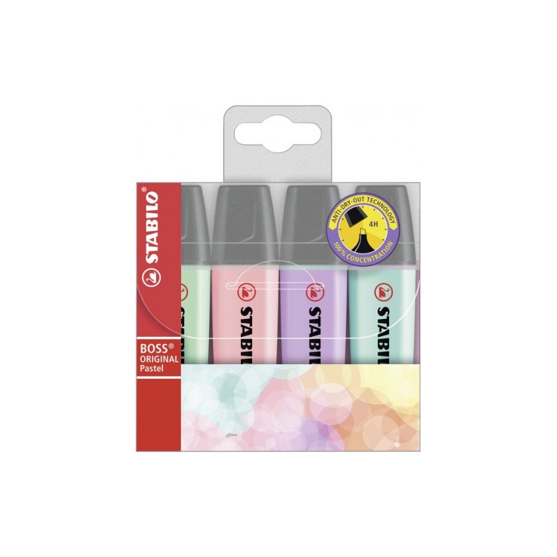 839-ESTUCHE 4 MARCADORES FLUORESCENTE BOSS PASTEL TRAZO 2/5MM. SURTIDO STABILO 70/4-2 839-ESTUCHE 4 MARCADORES FLUORESCENTE BOSS PASTEL TRAZO 2/5MM. SURTIDO STABILO 70/4-2