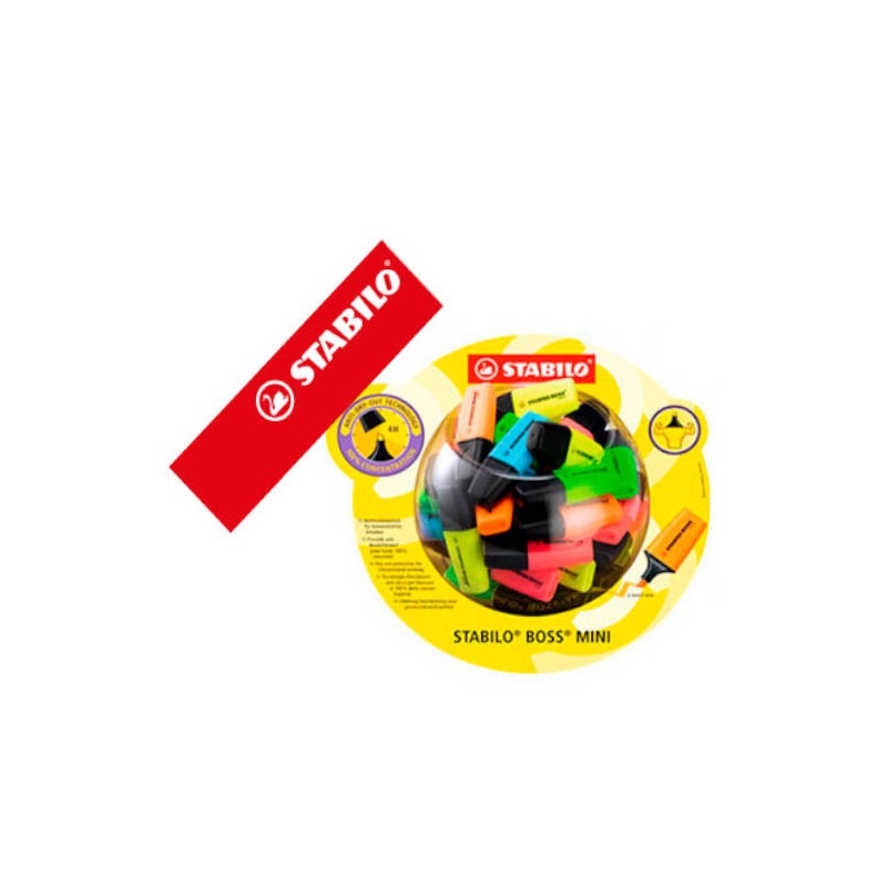 846-EXPOSITOR BOSS MINI MARCADORES FLUORESCENTES 50 UNIDADES TRAZO 2/5MM. STABILO 07/50-1