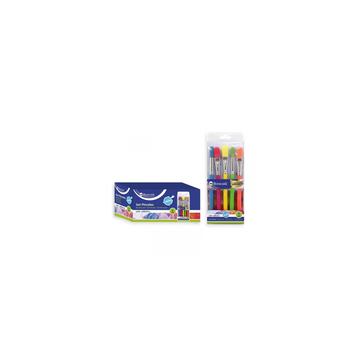 SET 5 BROCHAS NEON ESPECIAL PINTURA ARTISTICA BISMARK 327028