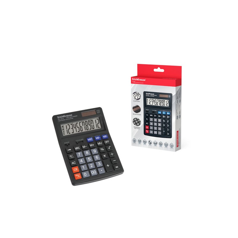 8605-ErichKrause DC-4512 calculadora Escritorio Calculadora basica Negro