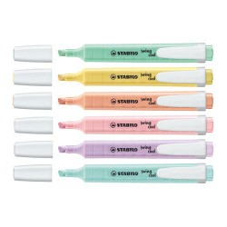 865-ESTUCHE PLASTICO SWING COOL PASTEL 6 UNIDADES SURTIDAS TRAZO 1/4MM. STABILO 275/6-08