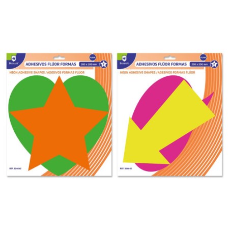 8675-Bismark Adhesivos Formas Fluorescentes - Pack 2 Colores