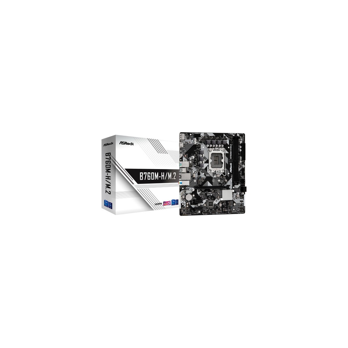 PLACA ASROCK B760M H M2INTEL1700B7602DDR596GBHDMIDP4SATA2M25USB 321USB CGBLANMATX