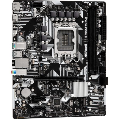 PLACA ASROCK B760M H M2INTEL1700B7602DDR596GBHDMIDP4SATA2M25USB 321USB CGBLANMATX