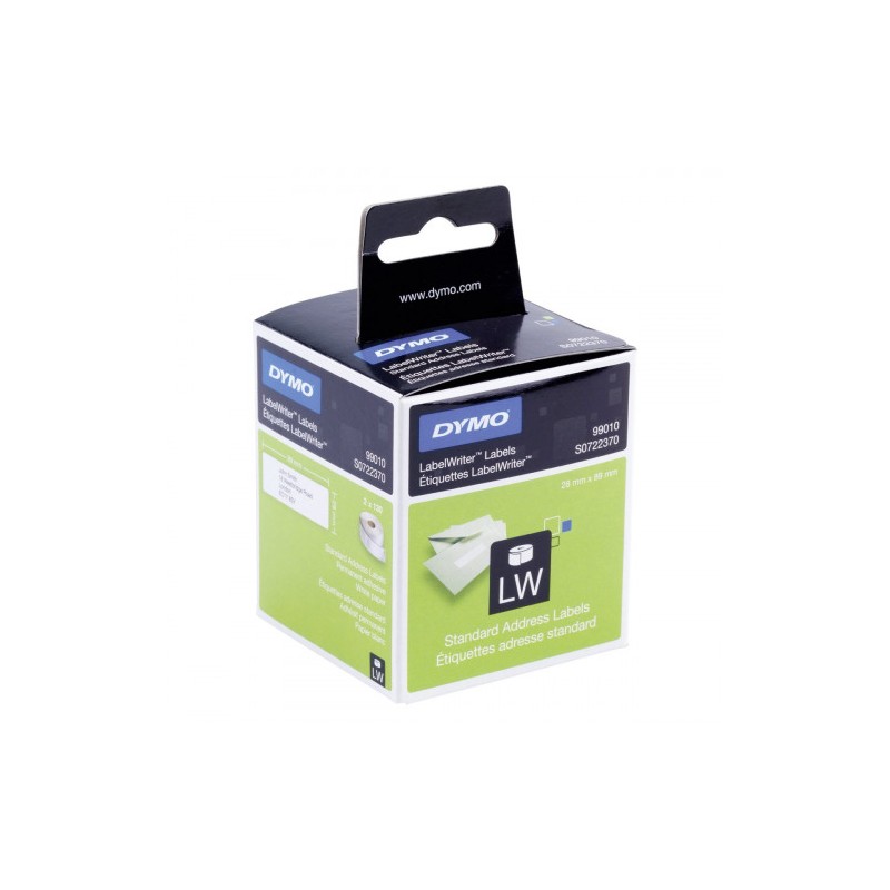 890-CAJA 2 ROLLOS ETIQUETA PERMANENTE 89X28MM. BLANCO DYMO S072370