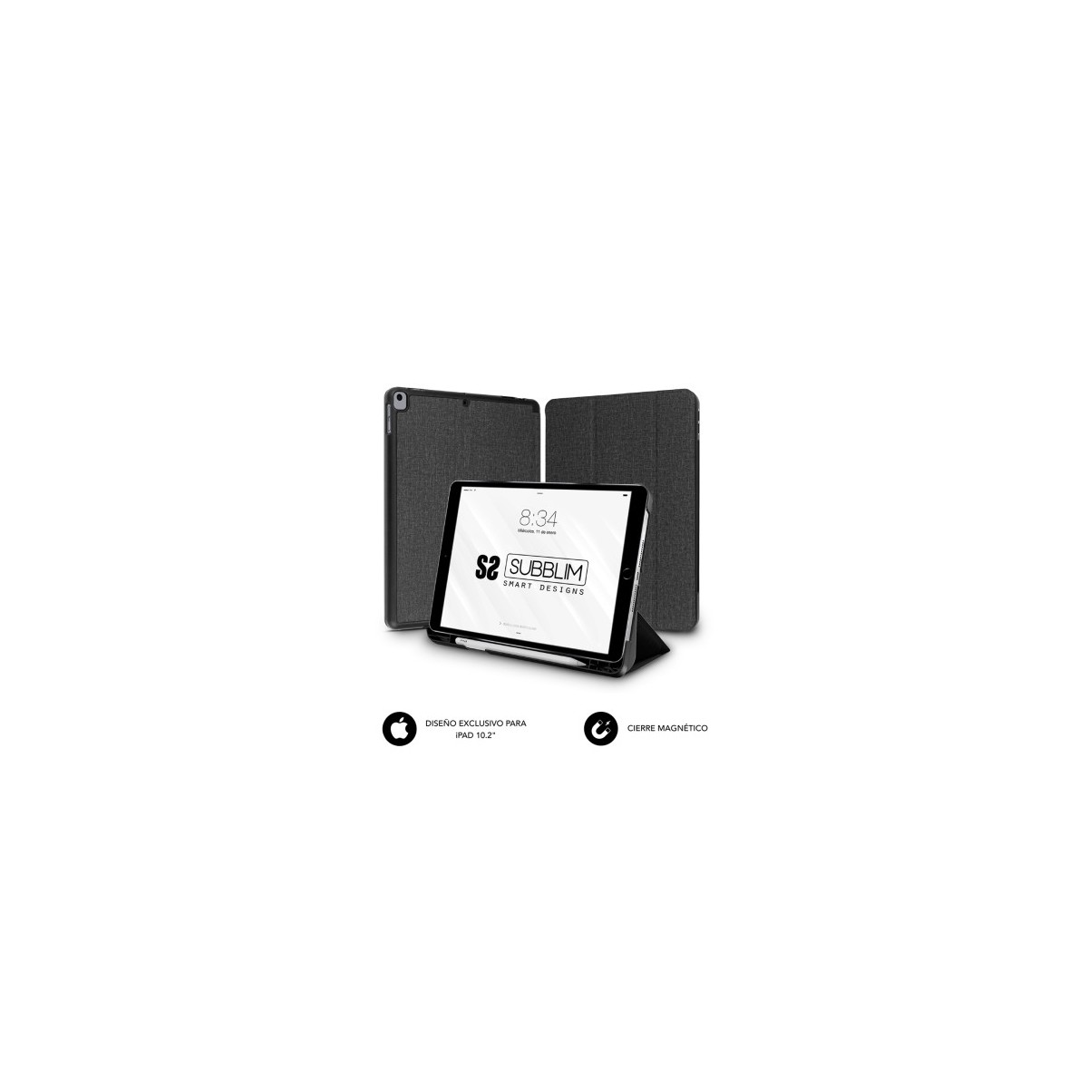 SUBBLIM FUNDA TABLET IPAD 102 9 8 7 Gen BLACK