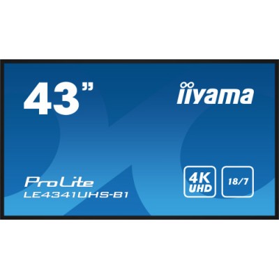 iiyama LE4341UHS B1 pantalla de senalizacion Pantalla plana para senalizacion digital 108 cm 425 LCD 350 cd m 4K Ultra HD Negro