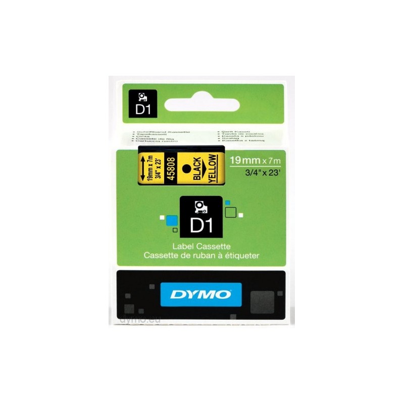 920-CINTA ROTULADORA D1 19MMX7M NEGRO/AMARILLO DYMO S0720880