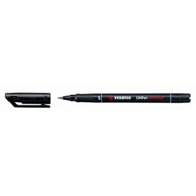 MARCADOR PERMANENTE PUNTA SUPERFINA OHPEN UNIVERSAL 04MM NEGRO STABILO 841 46