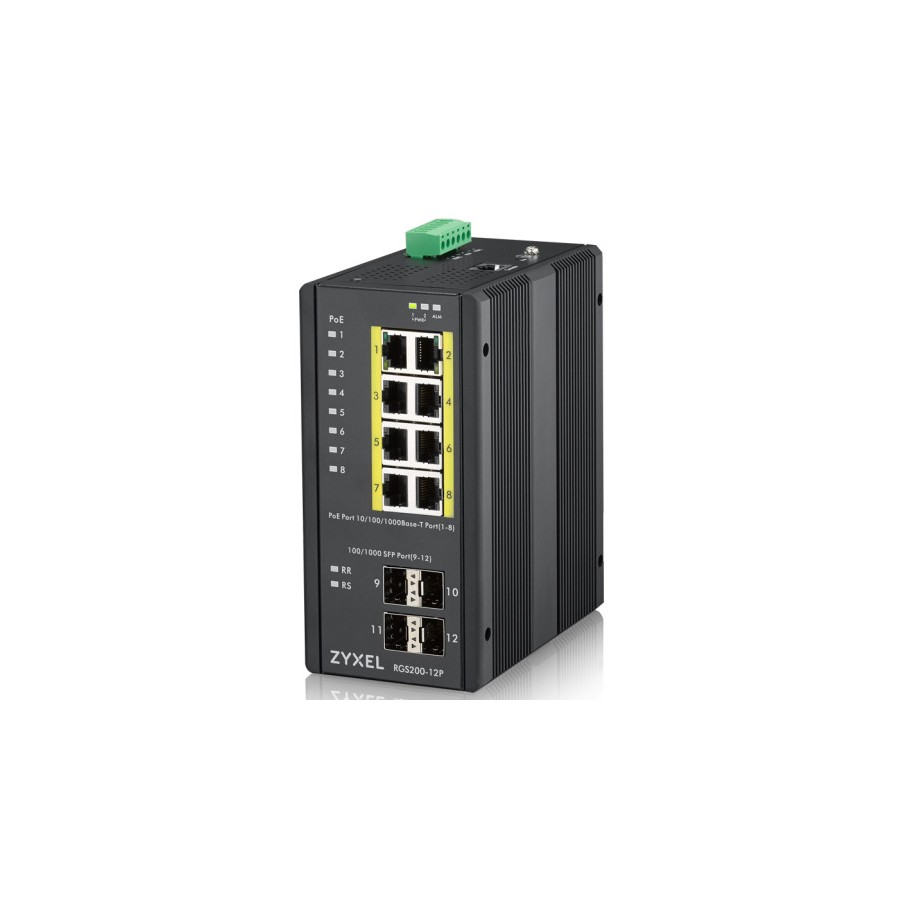 9264-Zyxel RGS200-12P Gestionado L2 Gigabit Ethernet (10/100/1000) Energia sobre Ethernet (PoE) Negro 9264-Zyxel RGS200-12P Gestionado L2 Gigabit Ethernet (10/100/1000) Energia sobre Ethernet (PoE) Negro