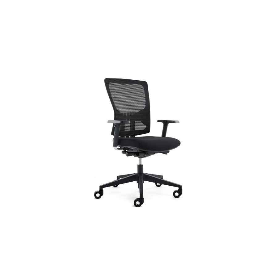 9278-SILLA OFICINA RD937-4 ASIENTO TAPIZADO NEGRO / RESPALDO MALLA NEGRA ROCADA 937V19-4