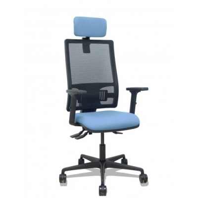 SILLA BORMATE ASINCRO MALLA NEGRA ASIENTO BALI ROJO BRAZOS 2D RUEDAS 65MM CABECERO REGULABLE PIQUERAS Y CRESPO 405ASM840B350B2B