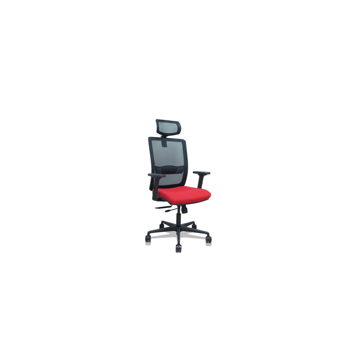 SILLA HACHES TRASLACK MALLA NEGRA ASIENTO BALI ROJO BRAZOS 2D RUEDAS 65MM CABECERO REGULABLE PIQUERAS Y CRESPO 395TKM840B350B2D