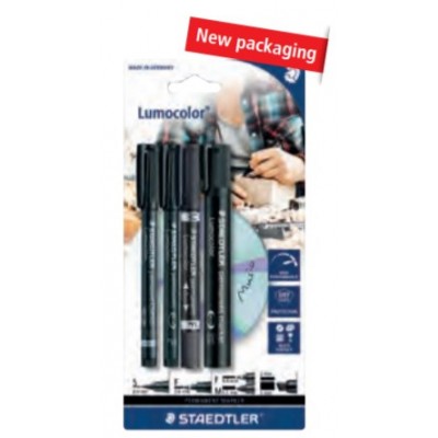 BLISTER 4 LUMOCOLOR PERMANENT 60 BK SURTIDO STAEDTLER 60 BK