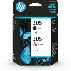 9394-HP Paquete de 2 cartuchos de tinta original 305 tricolor / negro