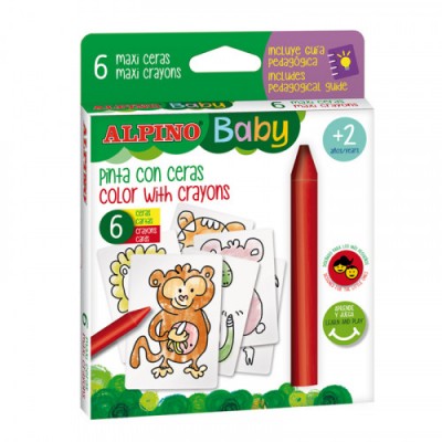 ESTUCHE 6 CERAS BABY LA JUNGLA ALPINO DA002006