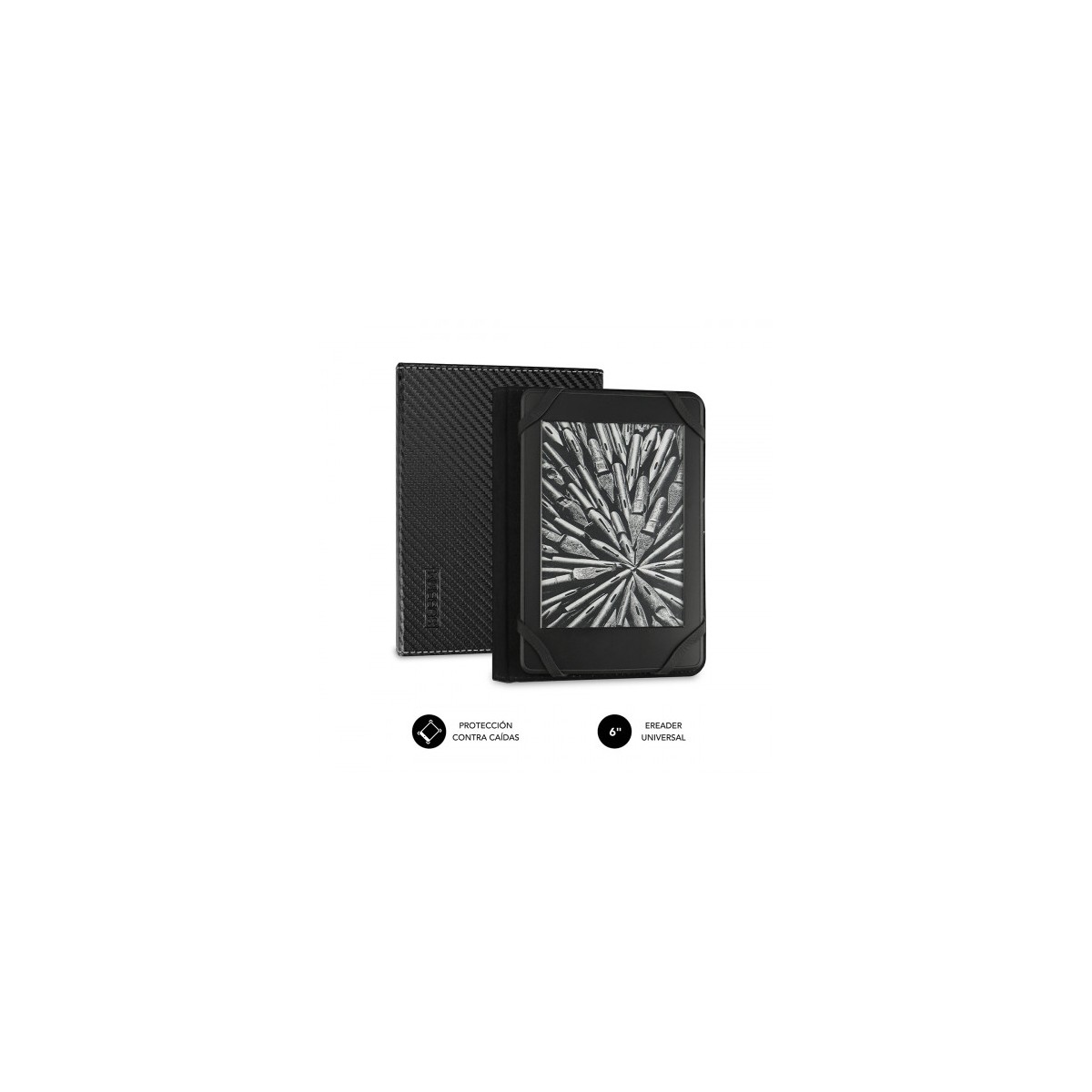 SUBBLIM Funda Libro Electronico Clever Ebook Case 6 Black