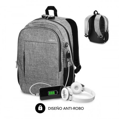 SUBBLIM Mochila para Portatil Urban Lock Backpack 16 Grey