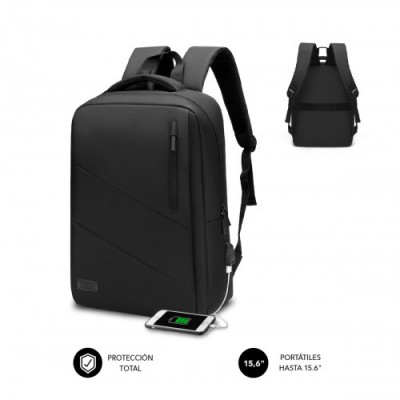 SUBBLIM City Backpack Mochila para portatil 156 Poliester Oxford Negra