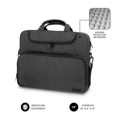 SUBBLIM Maletin Ordenador Air Padding Laptop bag 133 14 Gris Oscuro