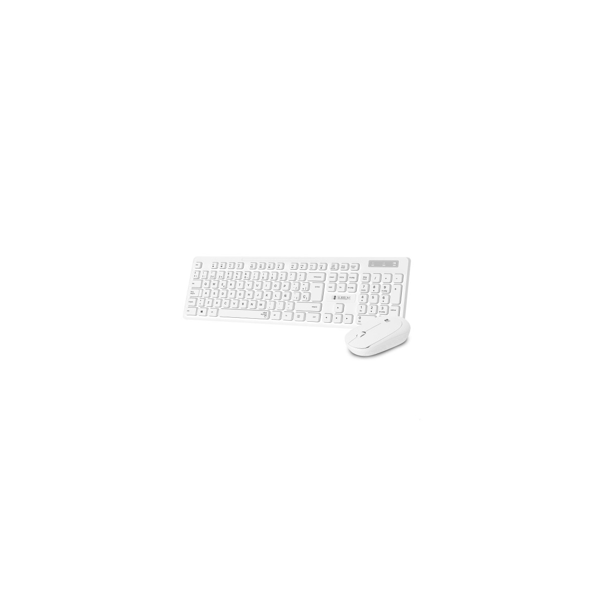 SUBBLIM Teclado Ergonomico y raton Combo Business Slim Silencioso Inalambrico 24G Blanco