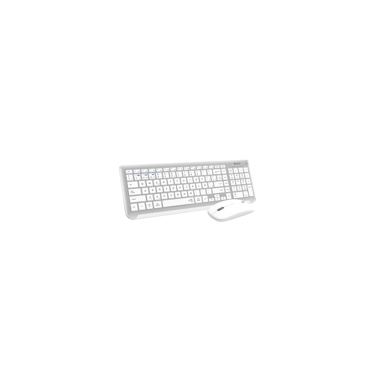 SUBBLIM Teclado con Raton Bluetooth 24G Combo Dual Prestige Extendido Plata Blanco