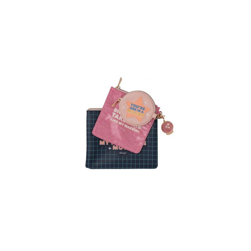 9663-SET DE 3 NECESERES - LIFE HAPPENS. SHOPPING HELPS. MR.WONDERFUL WOA11281EM