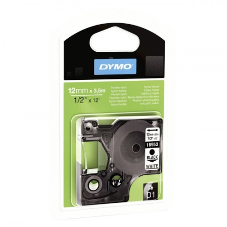 968-CINTA ROTULADORA D1 19MMX3.5M NYLON NEGRO/BLANCO DYMO S0718050