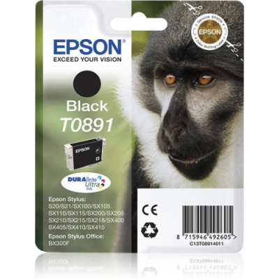 Epson Monkey Cartucho T0891 negro etiqueta RF