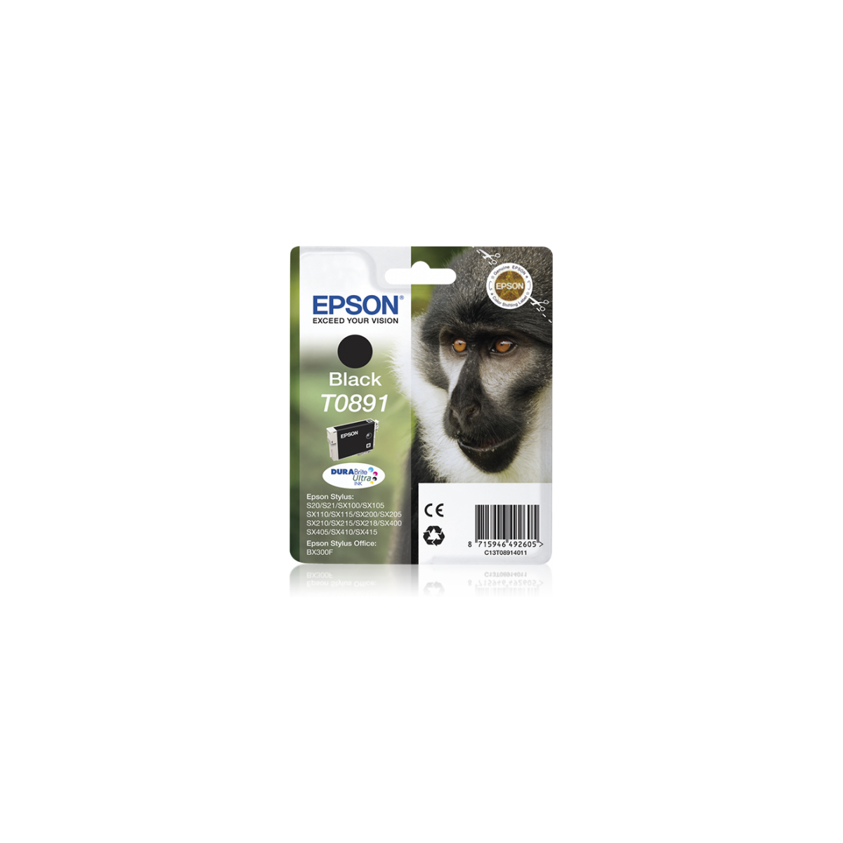 Epson Monkey Cartucho T0891 negro etiqueta RF