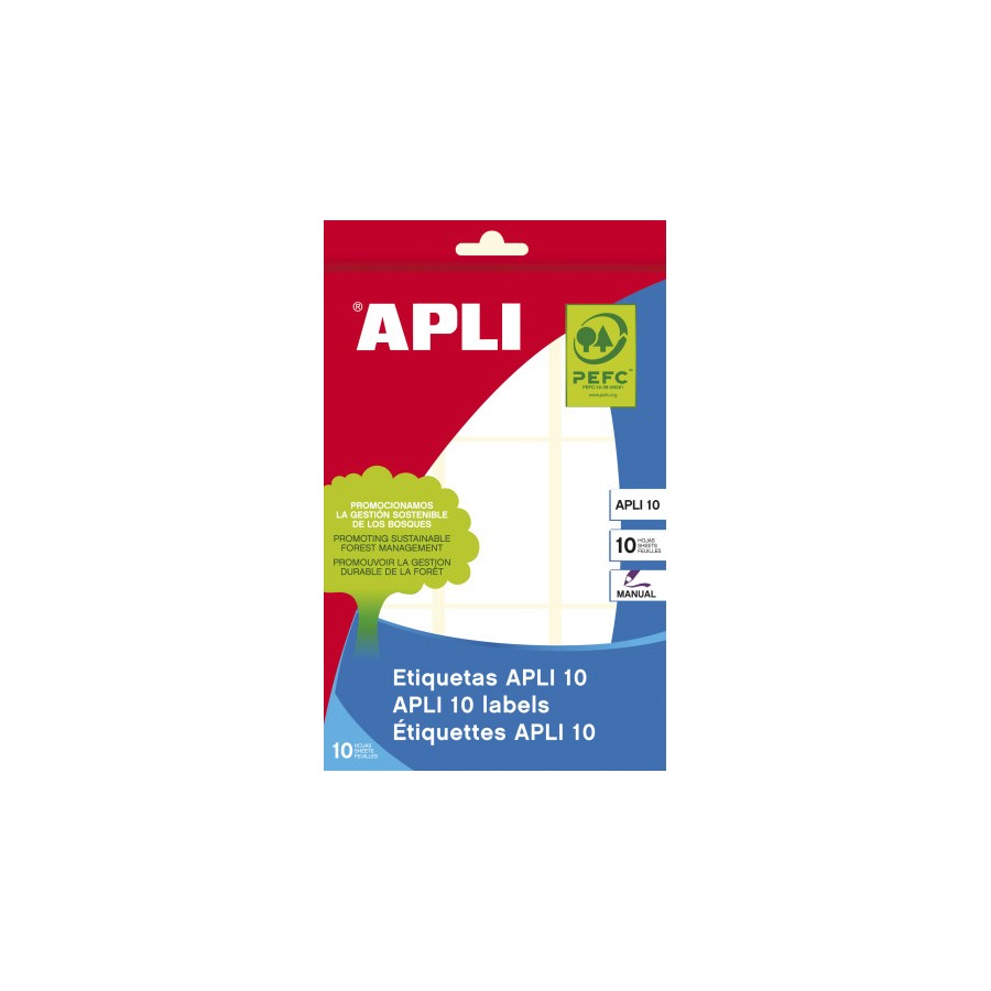 9708-APLI 01650 etiqueta autoadhesiva Rectangulo Permanente Blanco 90 pieza(s)