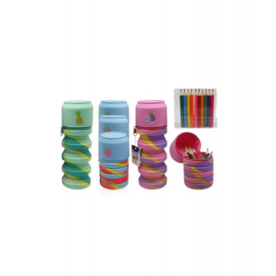 PORTATODO SILICONA RAINBOW EXTENSIBLE LAPICEROS BISMARK 330188