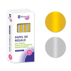 9752-PAPEL DE REGALO LISO ORO/PLATA 70X200 BISMARK 330276