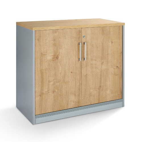 9758-ARMARIO BAJO CON PUERTAS 78x90x45 ESTRUCTURA ALUMINIO/PUERTAS ROBLE ROCADA 1005AB08V24
