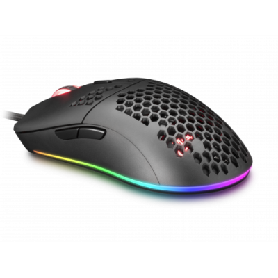 MARS GAMING MMAX MOUSE BLACK 12400DPI ULTRALIGHT 69G RGB FEATHER CABLE SOFT