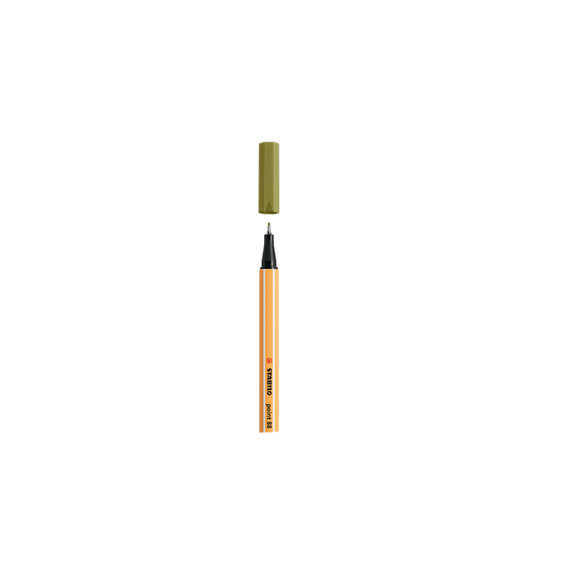 9837-ROTULADOR PUNTA FINA POINT 88 0.4MM VERDE BARRO STABILO 88/37