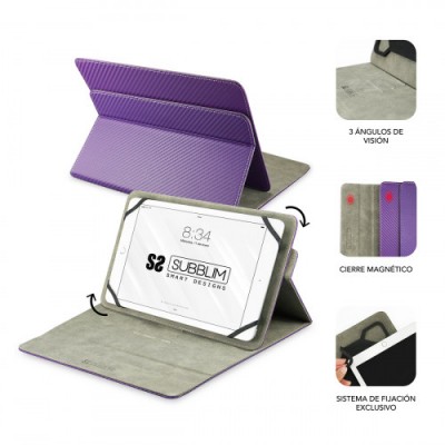 SUBBLIM Funda Tablet Rotate 360 Executive Case 101 Purple