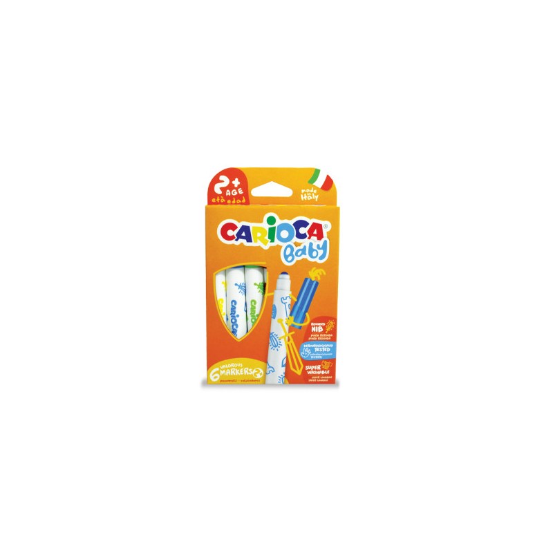 9946-CAJA 6 ROTULADORES VALOROUS MARKER CARIOCA BABY 42813
