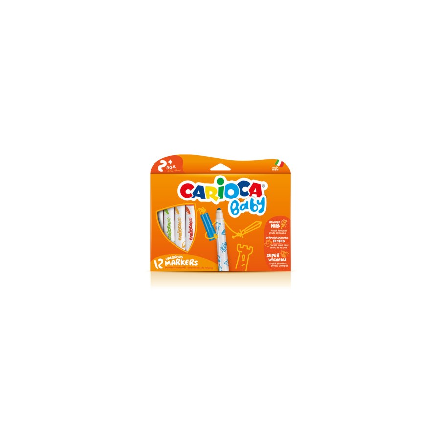 9948-CAJA 12 ROTULADORES VALOROUS MARKER CARIOCA BABY 42814