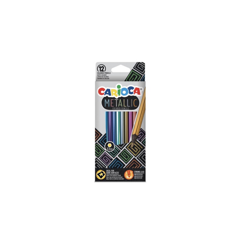 9958-CAJA 12 LAPICES DE COLOR METALICO CARIOCA  43164